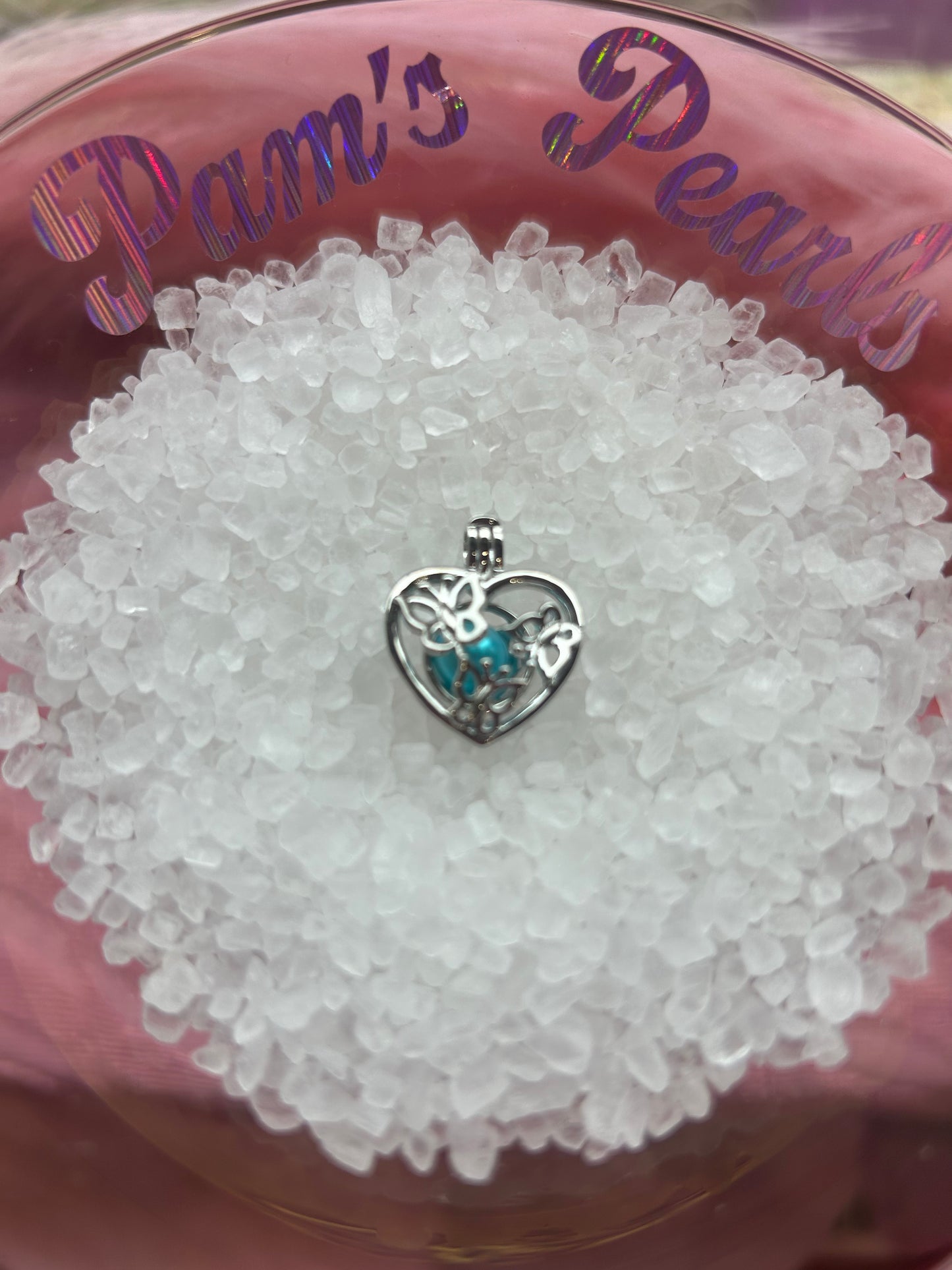 Silver plated butterfly cage pendant