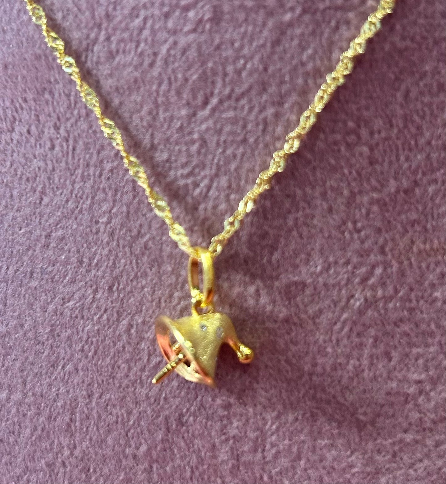 Sterling silver gold plated cubic zirconia Santa hat