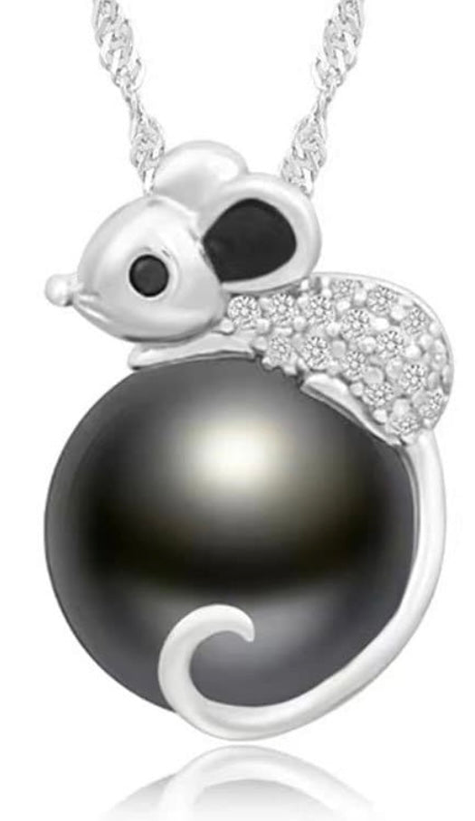 Sterling silver Edison mouse pendant