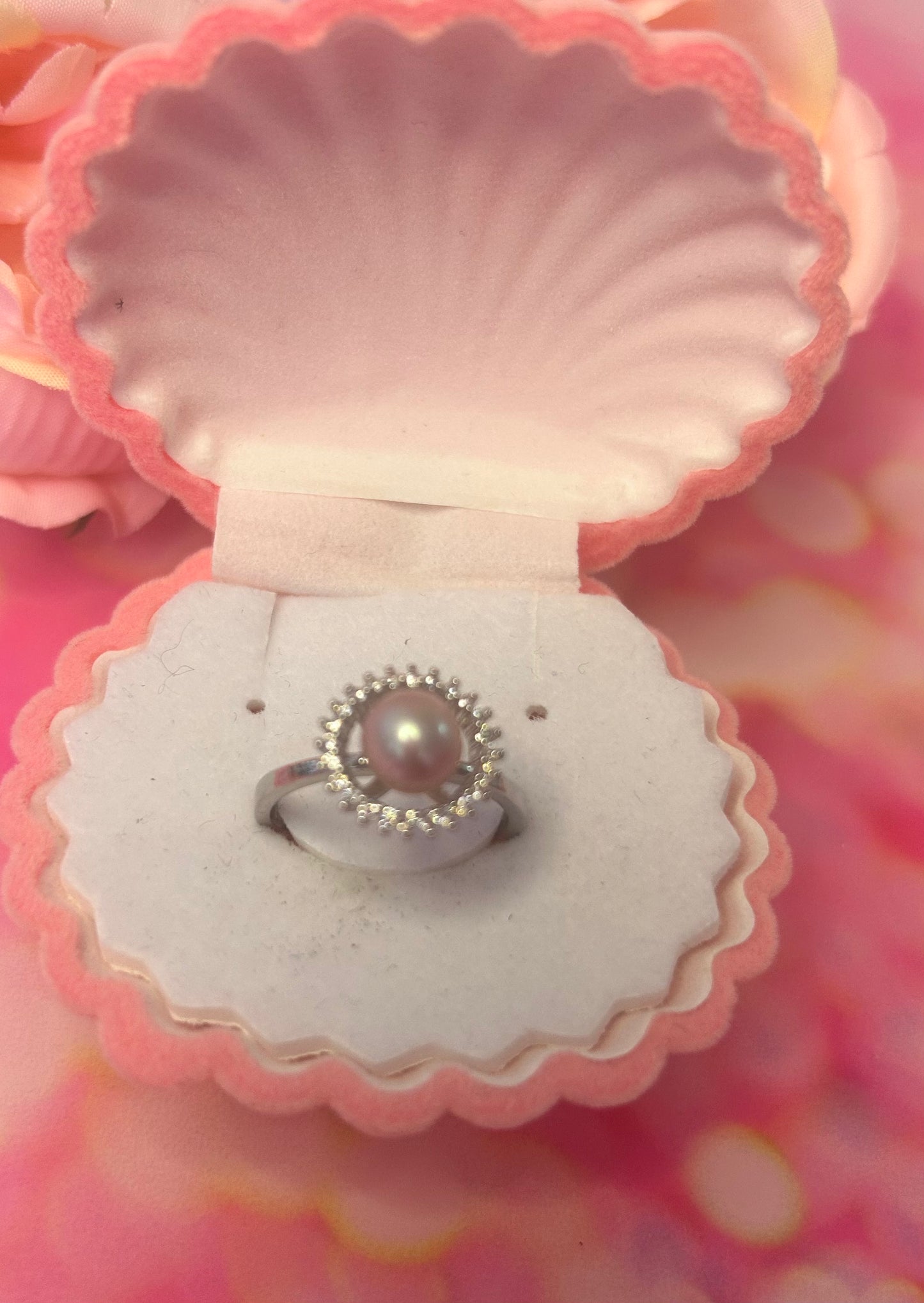 Silver plated cz round ring