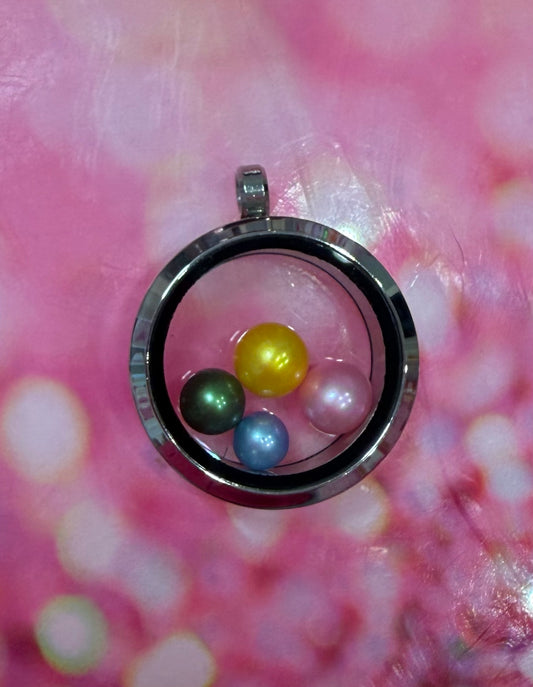 Stainless steel round  glass locket pendant