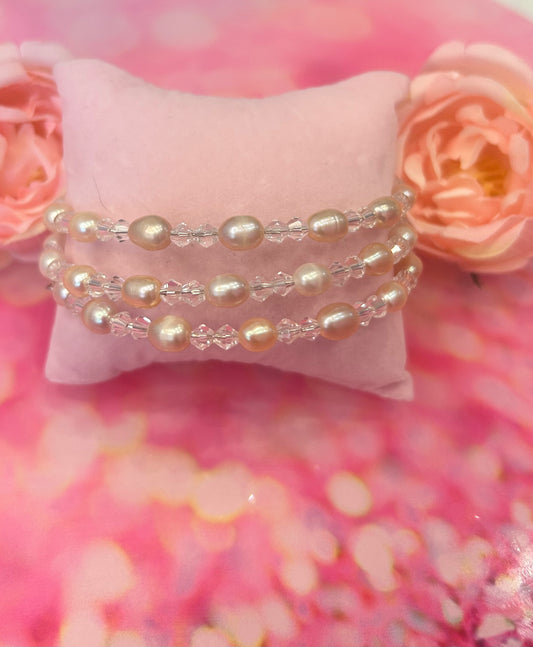 Peach rice wire bracelet