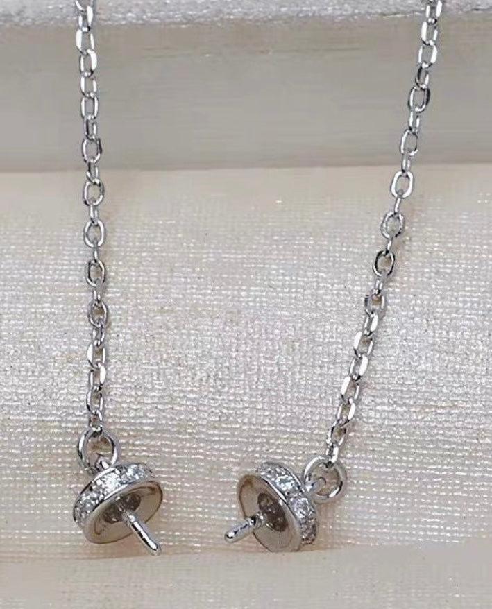 Sterling silver cubic zirconia Edison suspended necklace