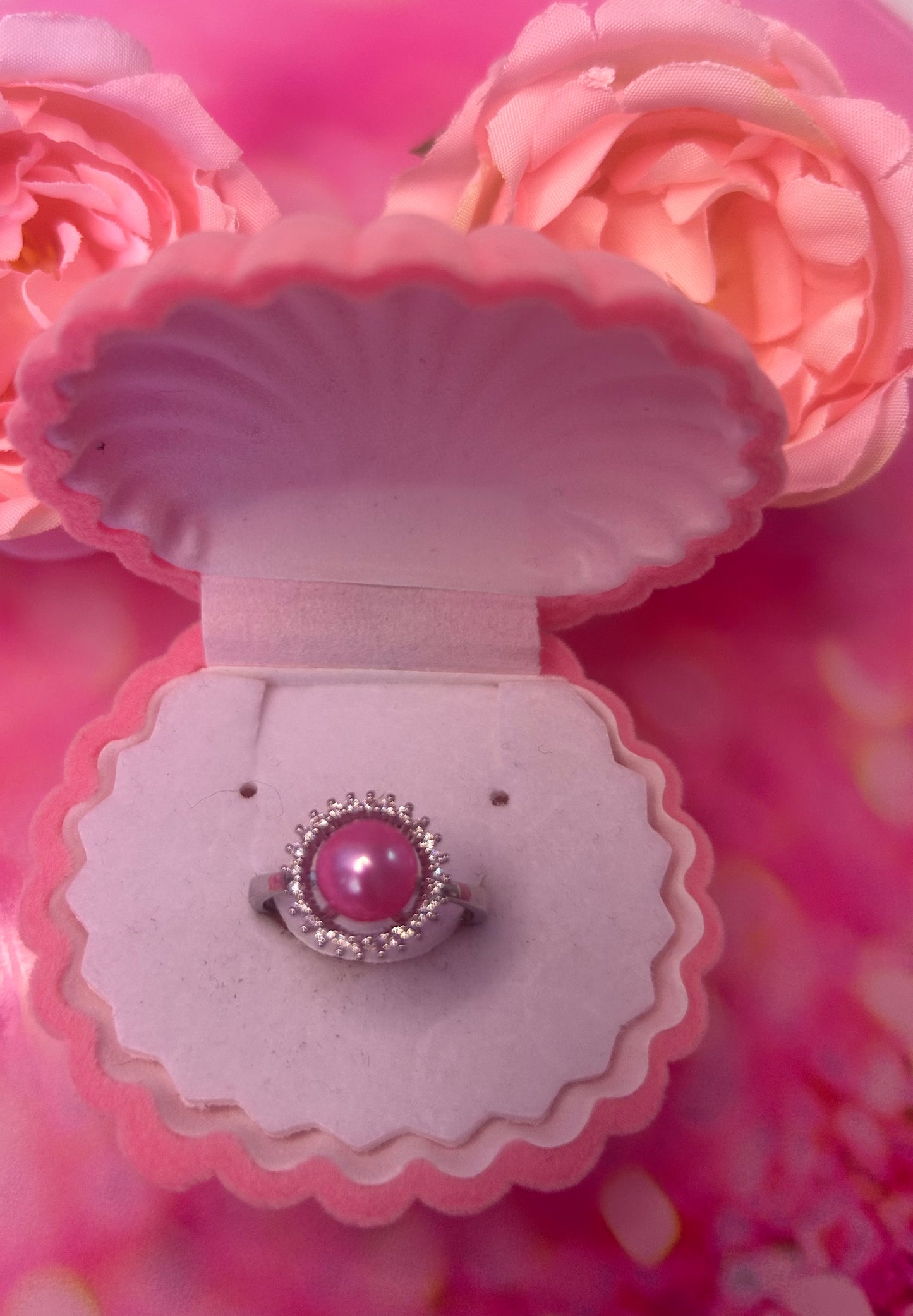 Silver plated cz round ring