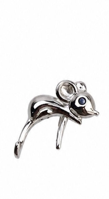 Sterling silver Edison mouse pendant