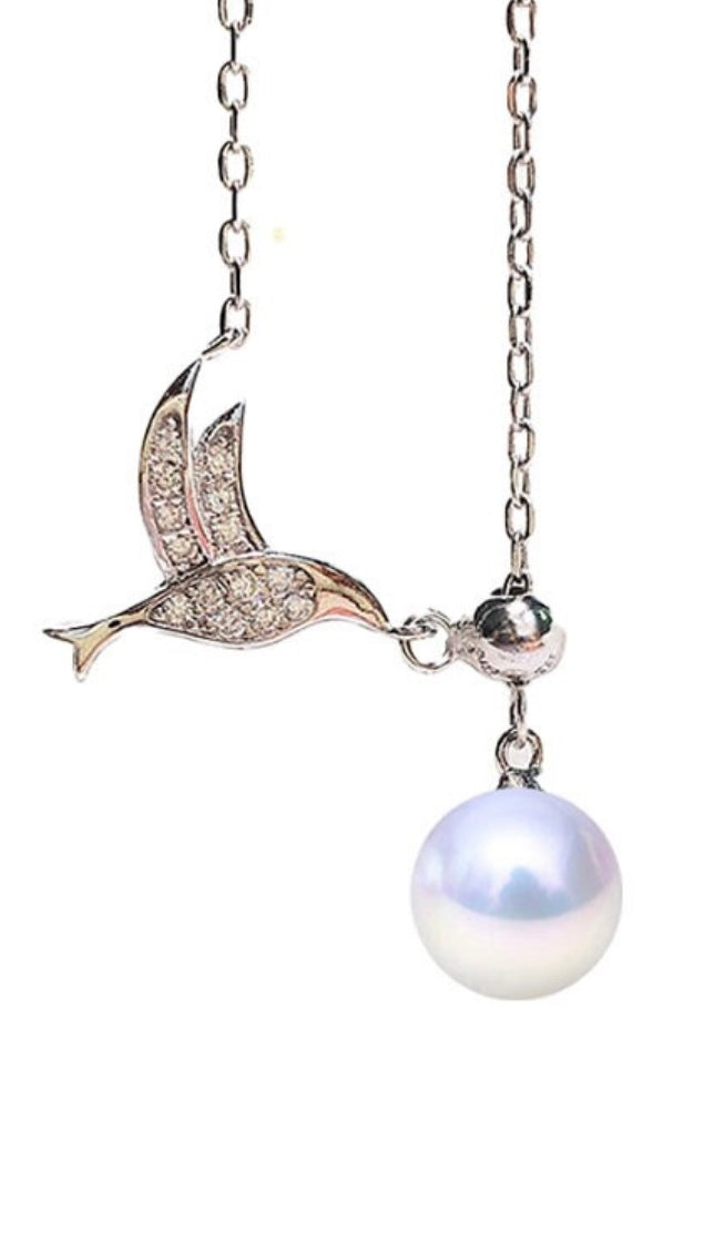 Sterling silver humming bird necklace