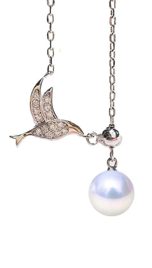 Sterling silver humming bird necklace