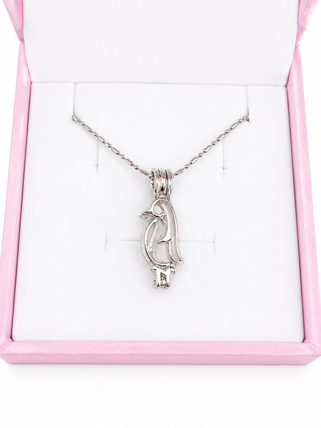 Plated Penguin Cage Pendant
