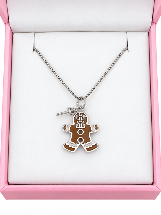 Sterling silver gingerbread man pendant