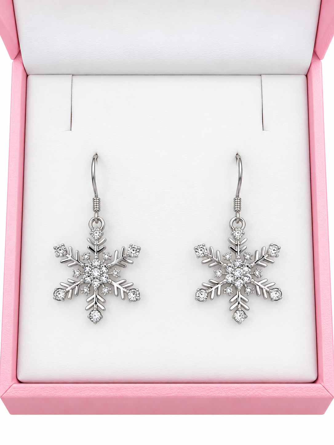 Sterling silver snowflake hook earrings