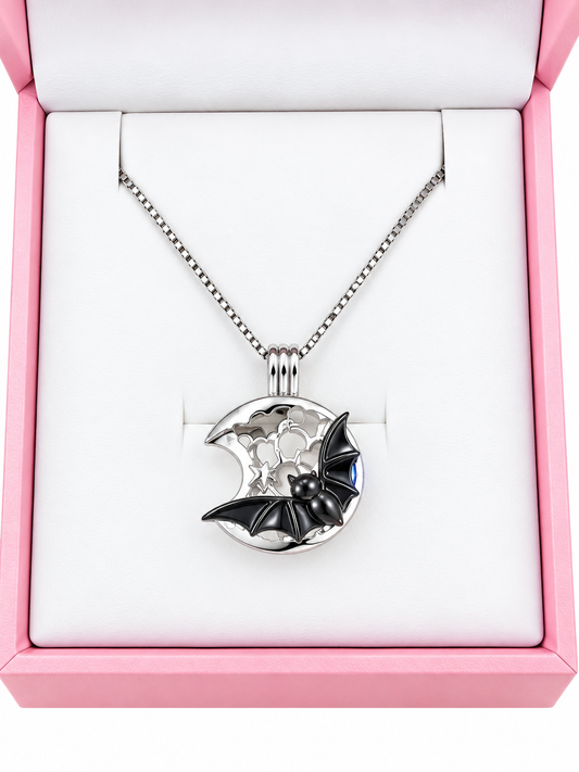 Sterling silver bat cage pendant