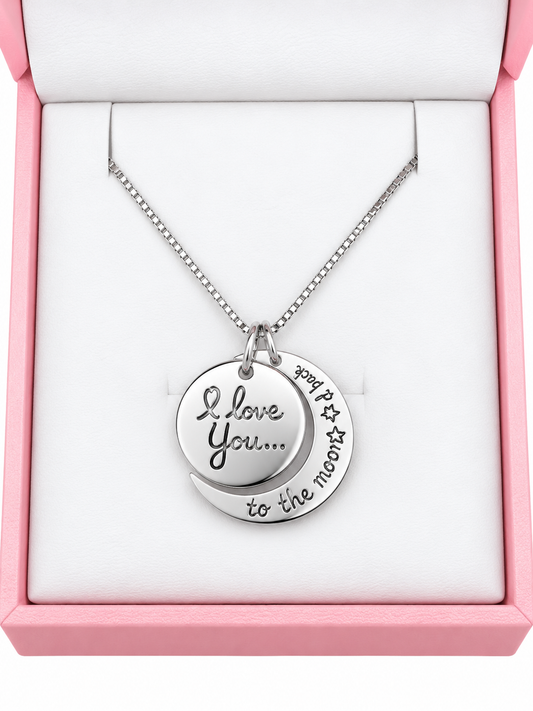 Sterling silver “I love you to the moon and back” pendant