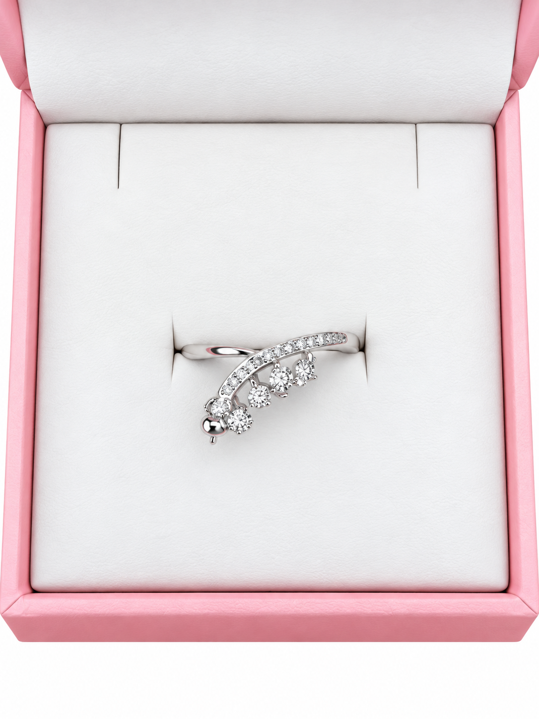 Sterling silver cubic zirconia dangle ring