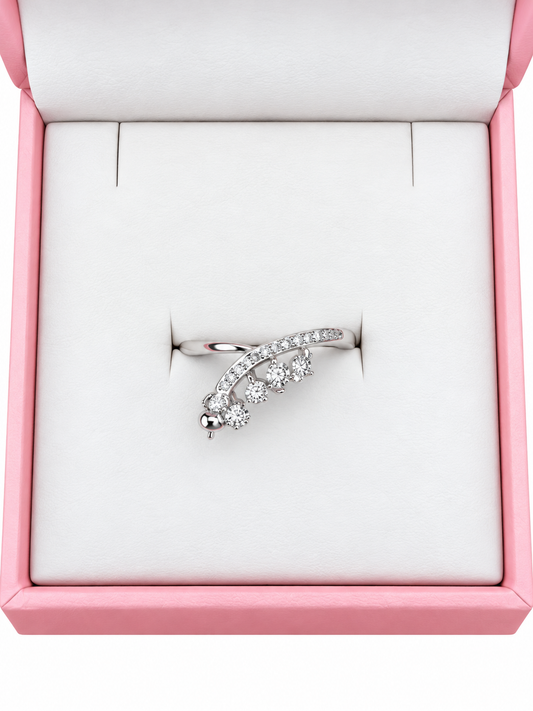 Sterling silver cubic zirconia dangle ring
