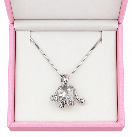 Sterling silver Santa hat cage pendant