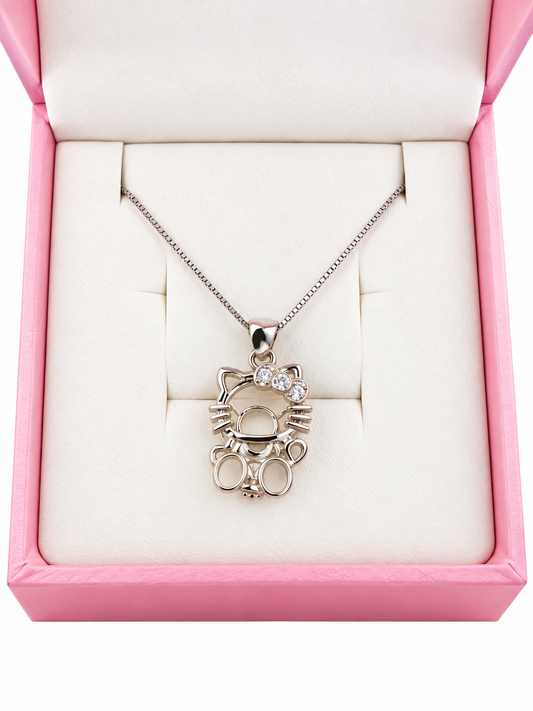Sterling silver Kitty cage pendant
