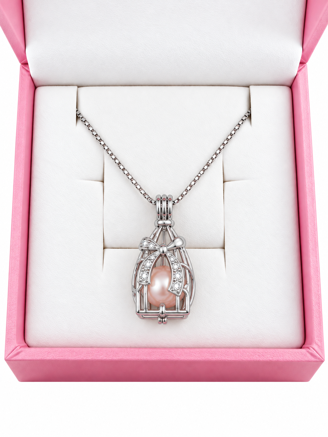 Sterling silver bottle of luck cage pendant