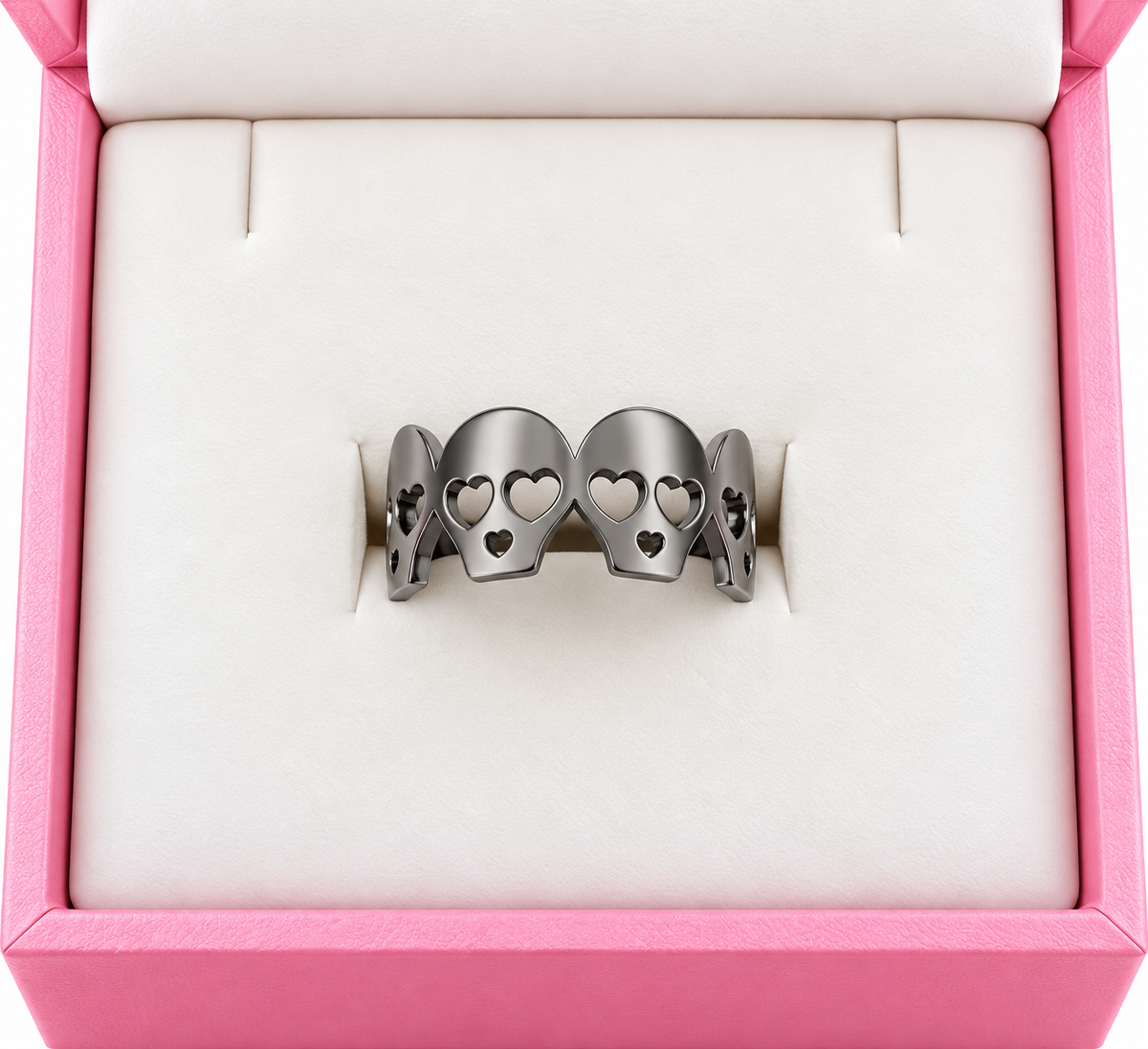 Stainless steel skull pinky ring