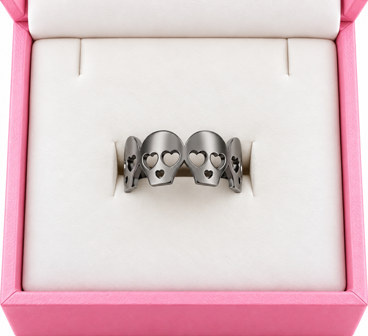 Stainless steel skull pinky ring