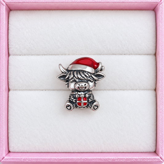 Highland cow Christmas charm