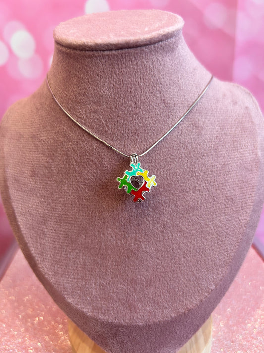 Sterling silver autism awareness cage pendant