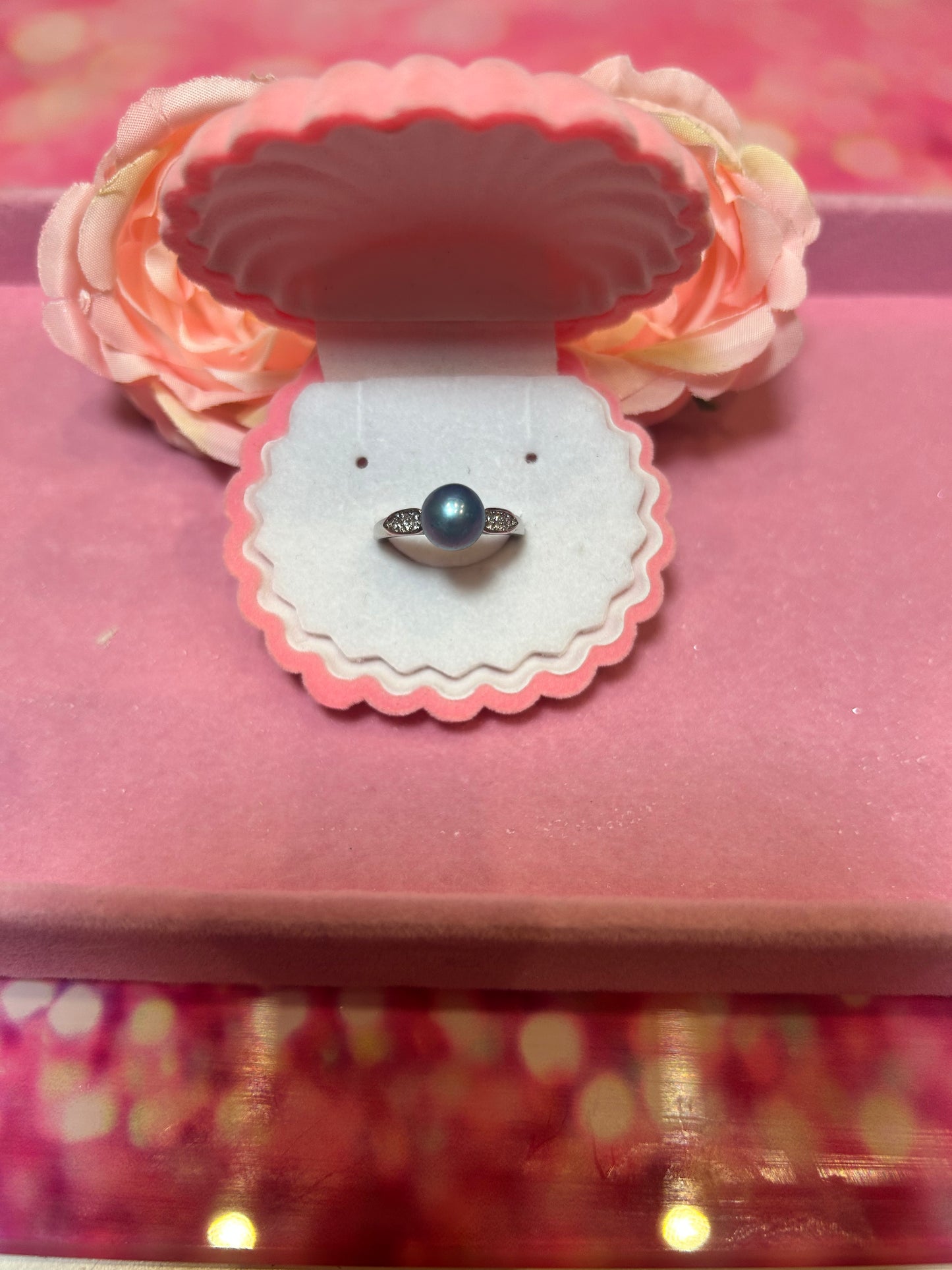 The Isla ring. Silver plated simple ring with cubic zirconia accent stones