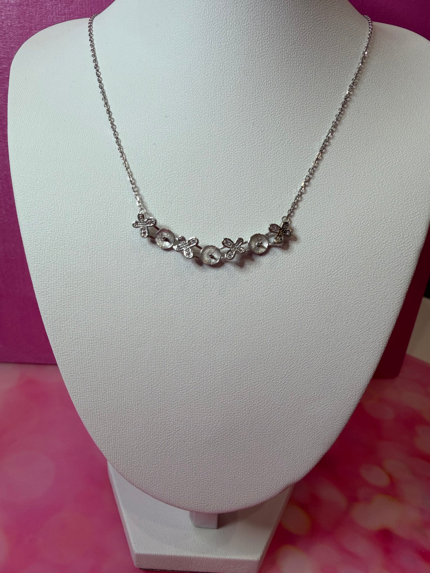 Sterling silver triple butterfly necklace