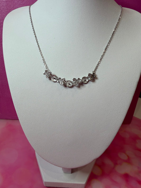 Sterling silver triple butterfly necklace