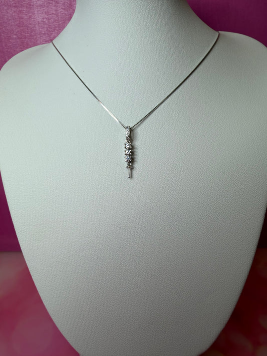 Sterling silver glitter drop pendant