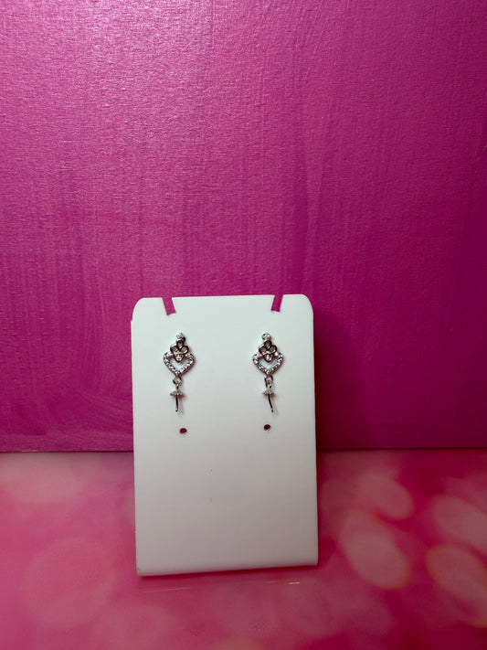 Sterling silver princess earrings