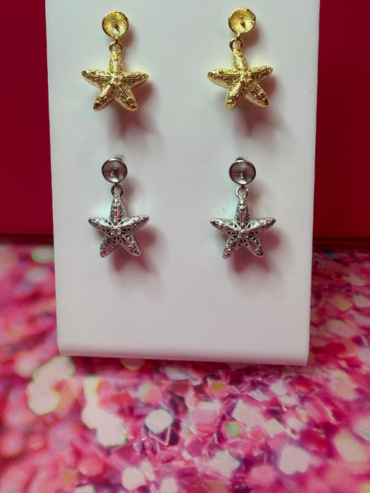 Sterling silver starfish earrings