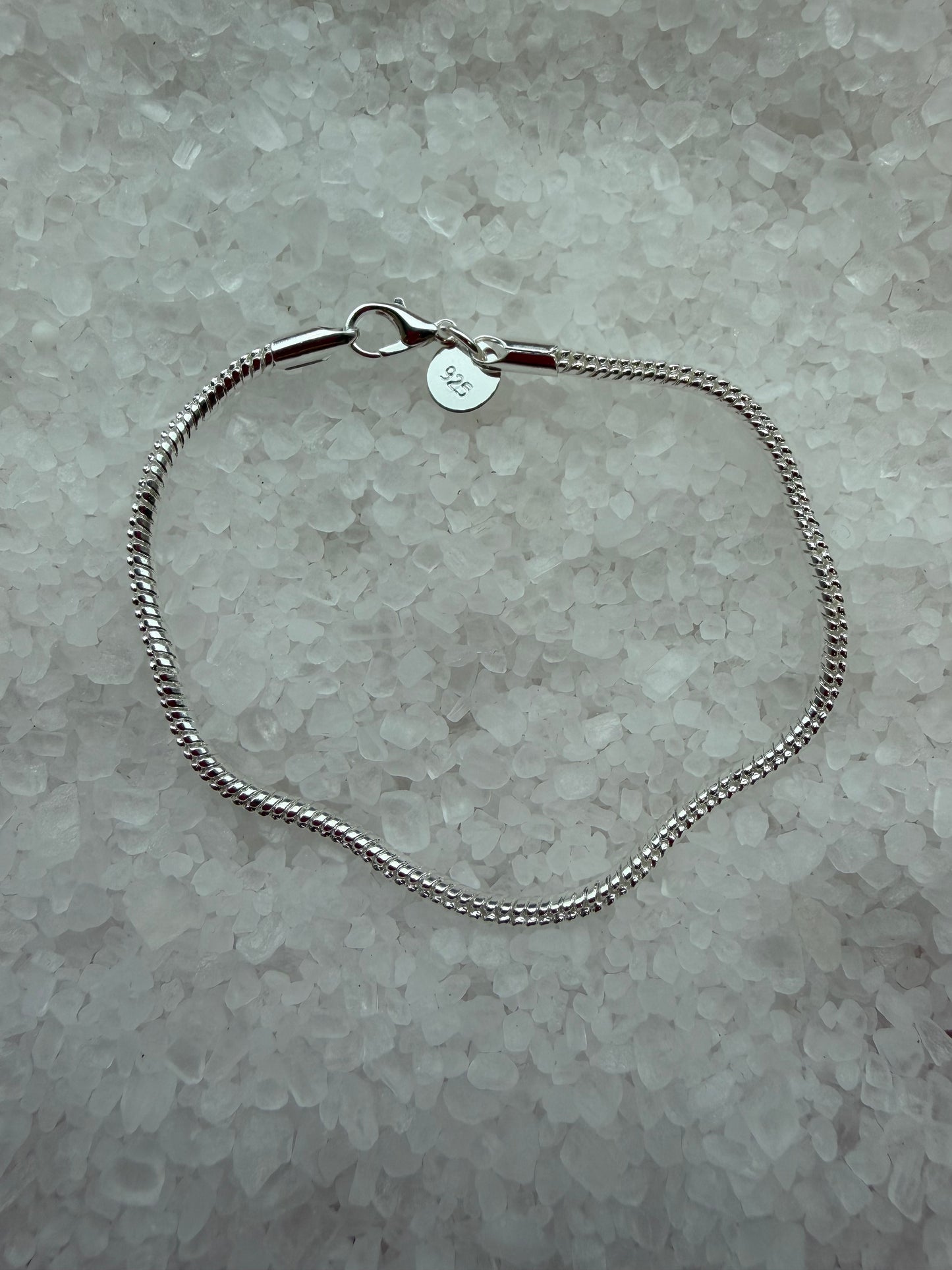 Silver plated bracelet for charms