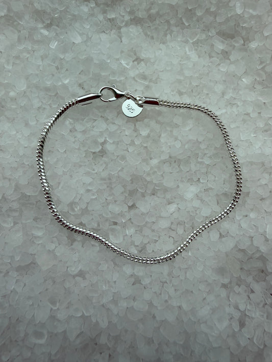 Silver plated bracelet for charms