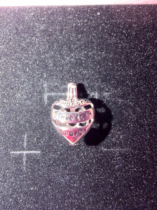 Sterling silver “someone I love is in heaven” cage pendant