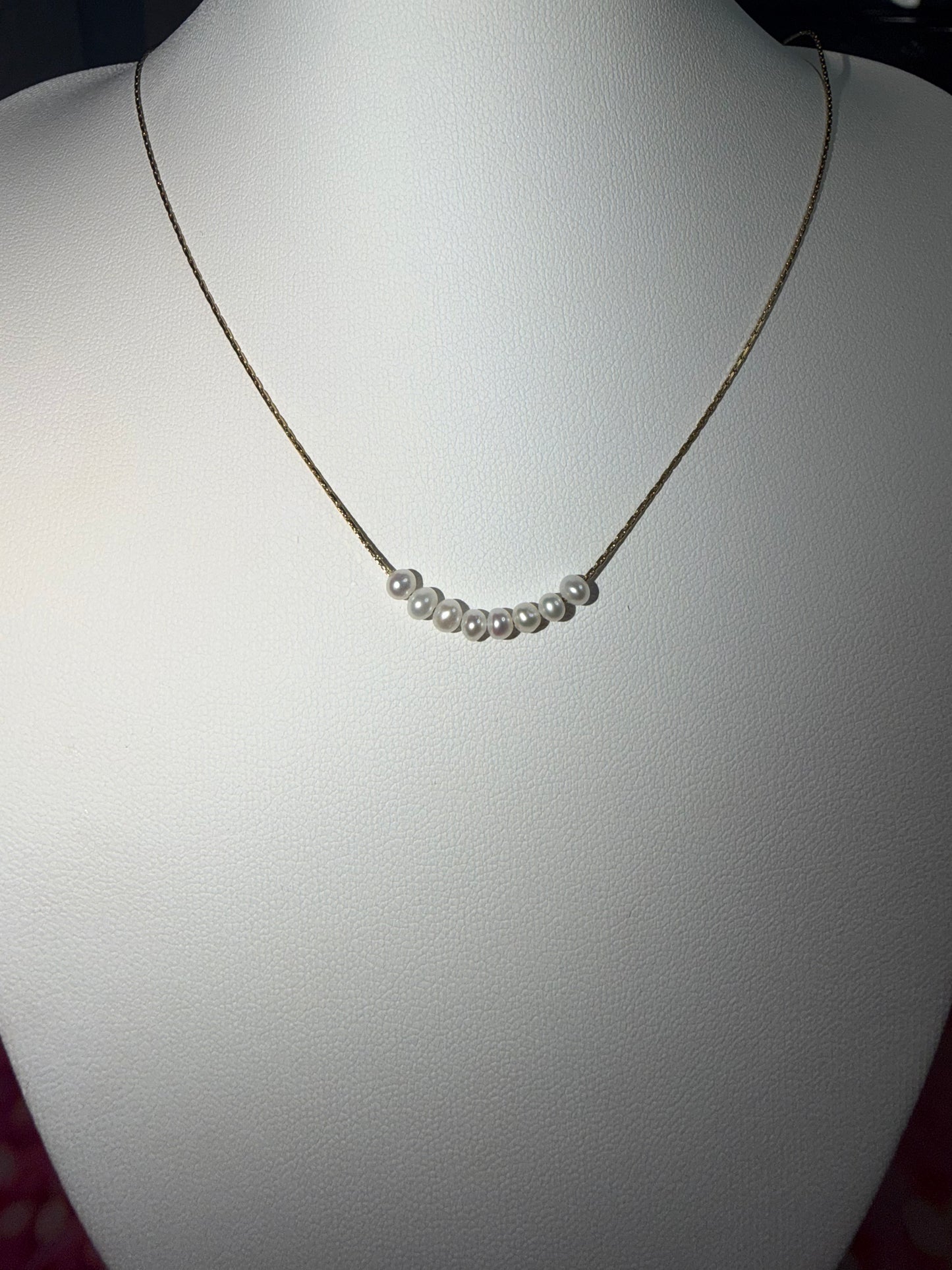 Petite Pearl 18k gold plated stainless steel necklace