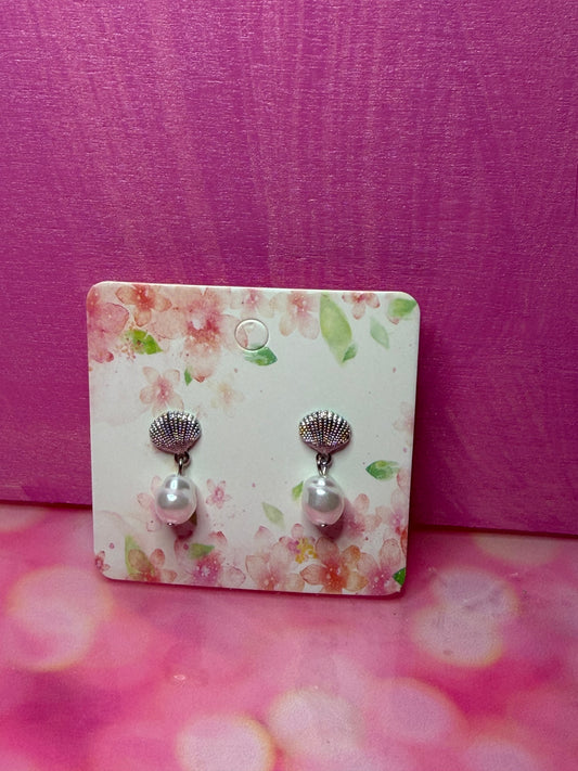 Sterling silver shell earrings
