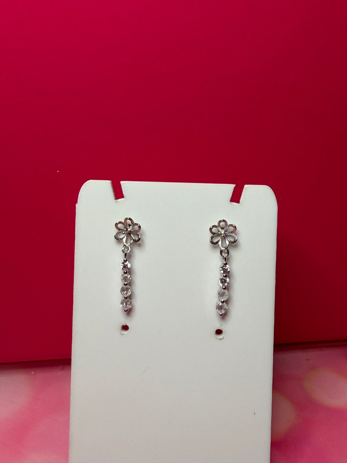 Sterling silver glitzy drop earrings