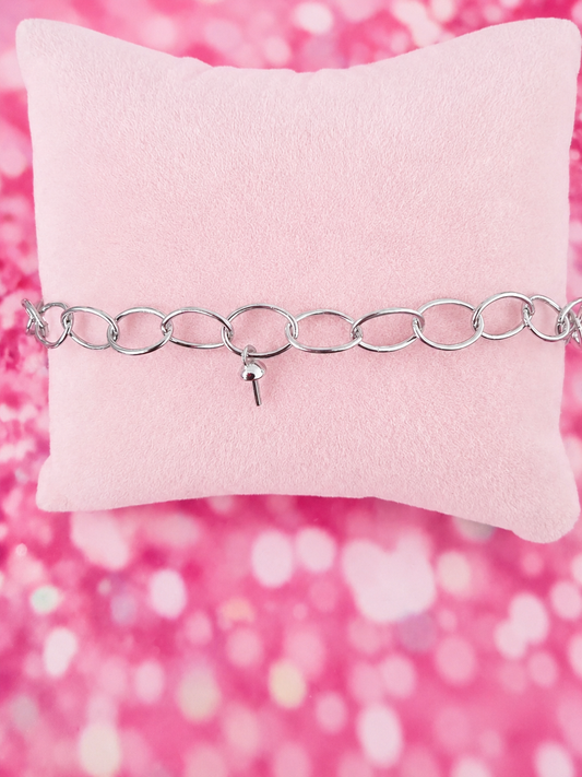 Sterling silver triple pearl ankle bracelet