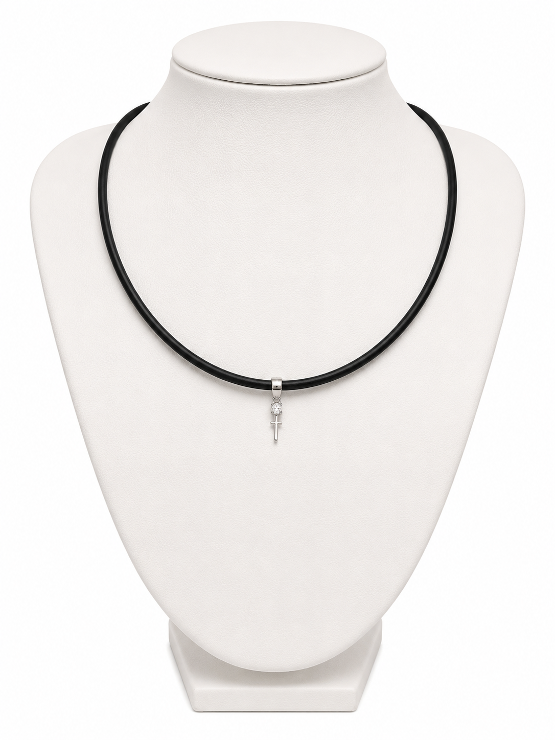 Black wax choker with sterling silver bale