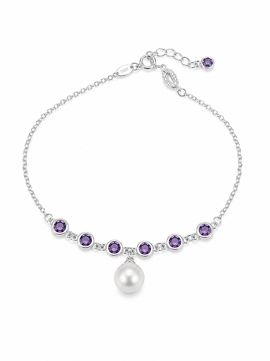 Sterling silver purple cubic zirconia bracelet