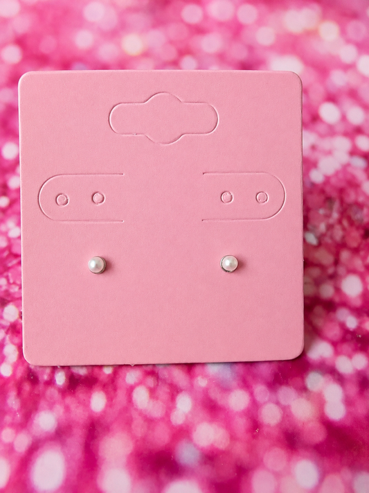 White petite Pearl sterling silver studs